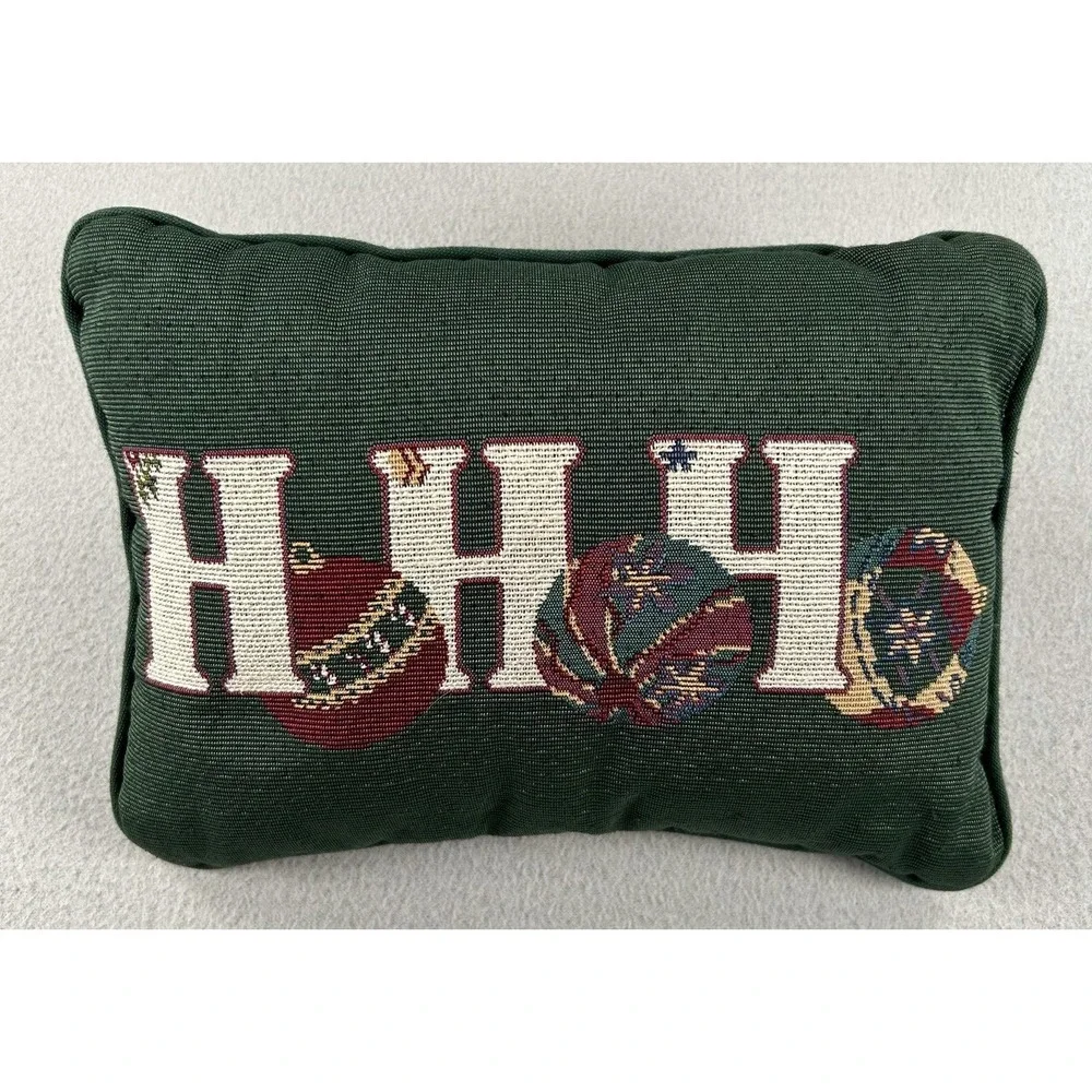 VTG Tapestry Small Christmas Throw Pillow